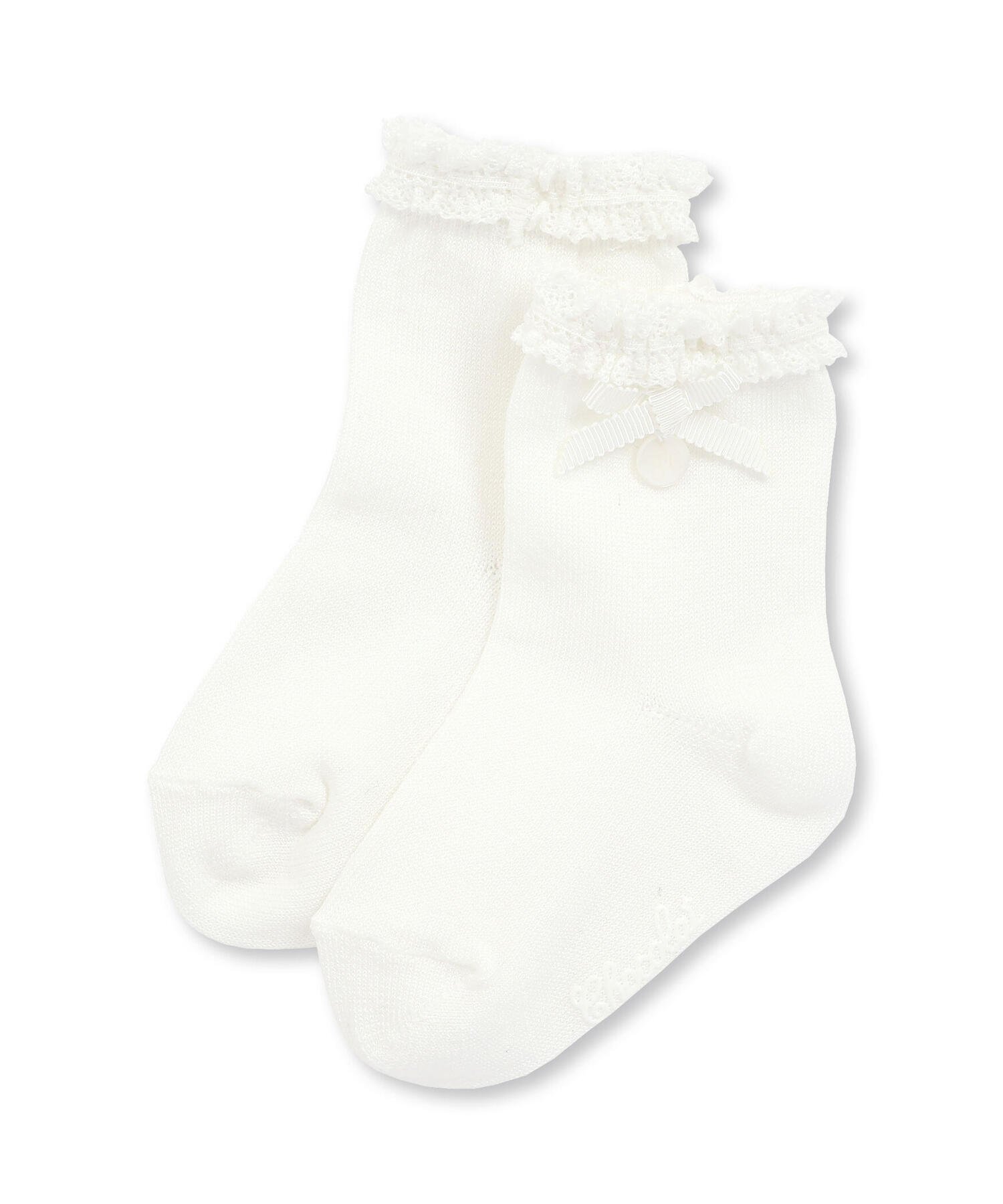 Tartine et Chocolat 【日本製】【お揃い】コットンシルケットレースリボンソックスベビー(8~13cm) ベベ オンライン ストア マタニティウ...