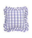 Francfranc フリルチェック クッションカバー 450*450 ホワイト*ブルー(A-098) フランフラン インテリア・生活雑貨 クッション・クッションカバー ホワイト(3)