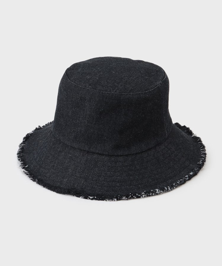 【SALE/20%OFF】OPAQUE.CLIP デニムフリンジバケットハット オペークドットクリップ 帽子 ハット ブラック ブルー