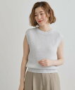 【SALE/43%OFF】grove ラメの上品な輝きが魅力 ラメカノコスリーブレスニット グローブ トップス ニット ブラック ホワイト ブルー