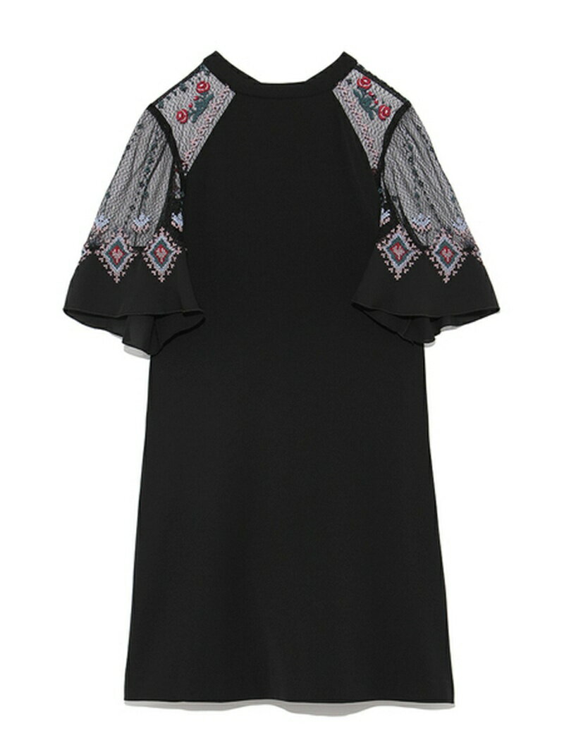 【SALE／45%OFF】LILY BROWN クロスステッチ刺繍ワンピース リリーブラウン ワンピース・ドレス その他のワンピース・ドレス ベージュ ブラック ピンク【送料無料】のサムネイル