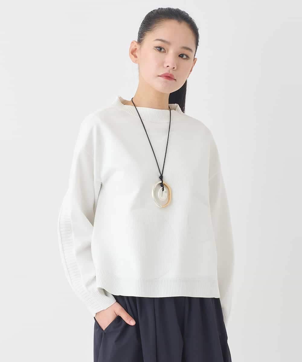 HIROKO BIS ドットジャガードニットプルオーバー /洗える ヒロコ ビス トップス ニット ホワイト グリーン ブルー