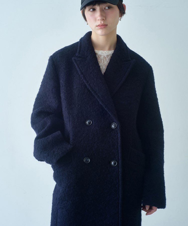 CODE A M long coat コードエー ジャケット・アウター チェスターコート ネイビー イエロー