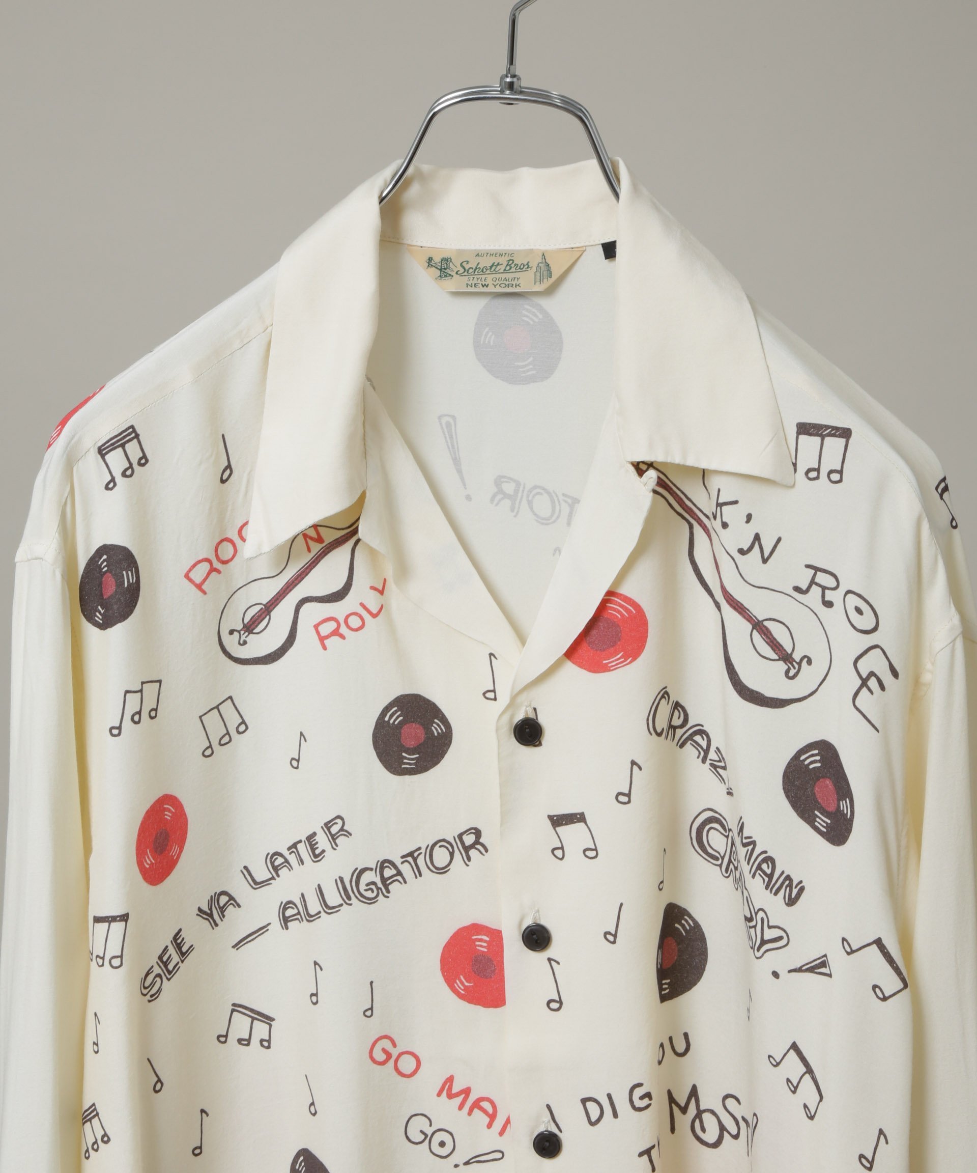 NANO universe Schott/ROCK'N ROLL RAYON SHIRT ナノユニバース トップス シャツ・ブラウス ホワイト【送料無料】