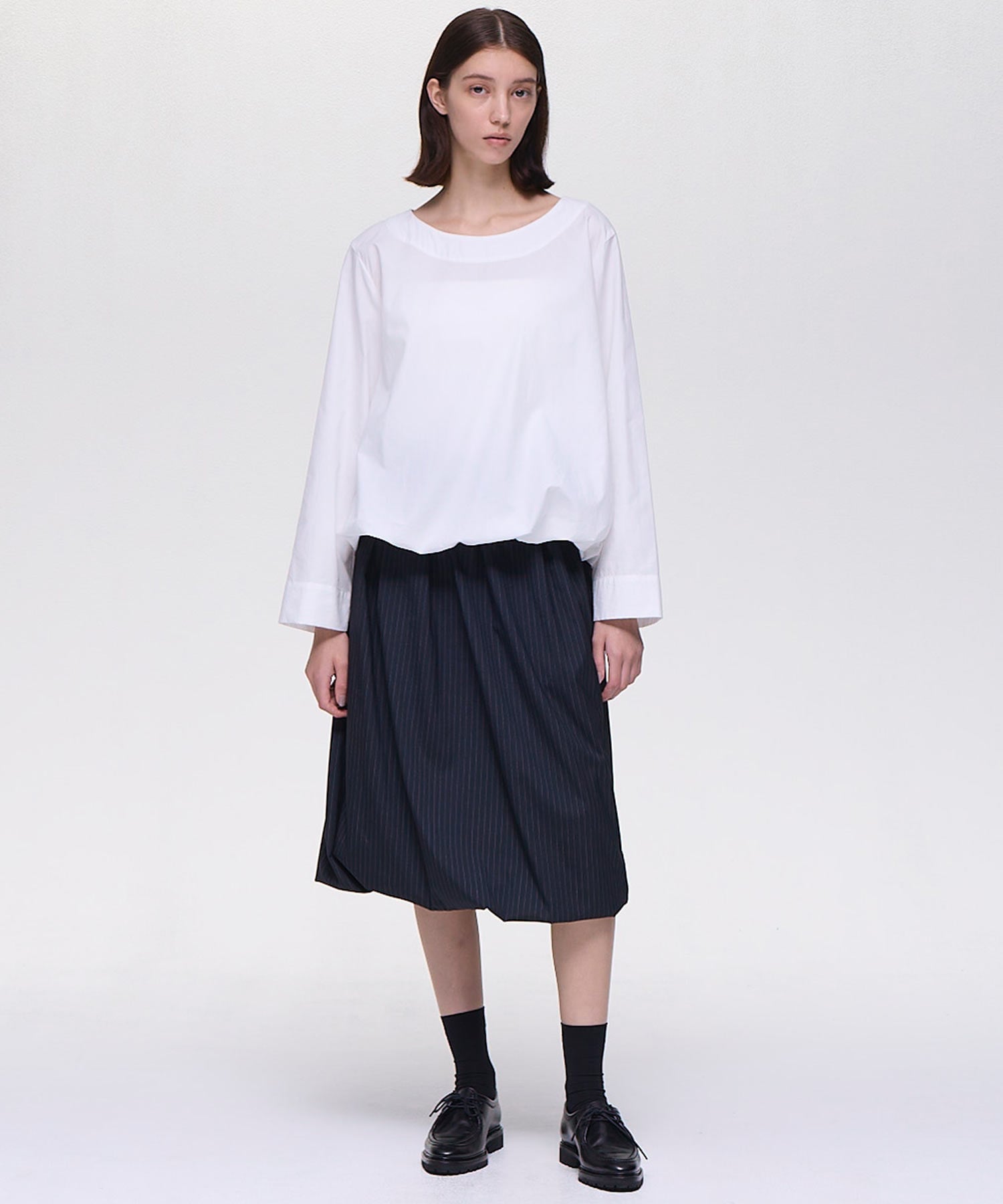 Bshop mizuiro ind ｜ ドローストリング クルーネックプルオーバー WOMEN ビショップ トップス シャツ・ブラウス ホワイト