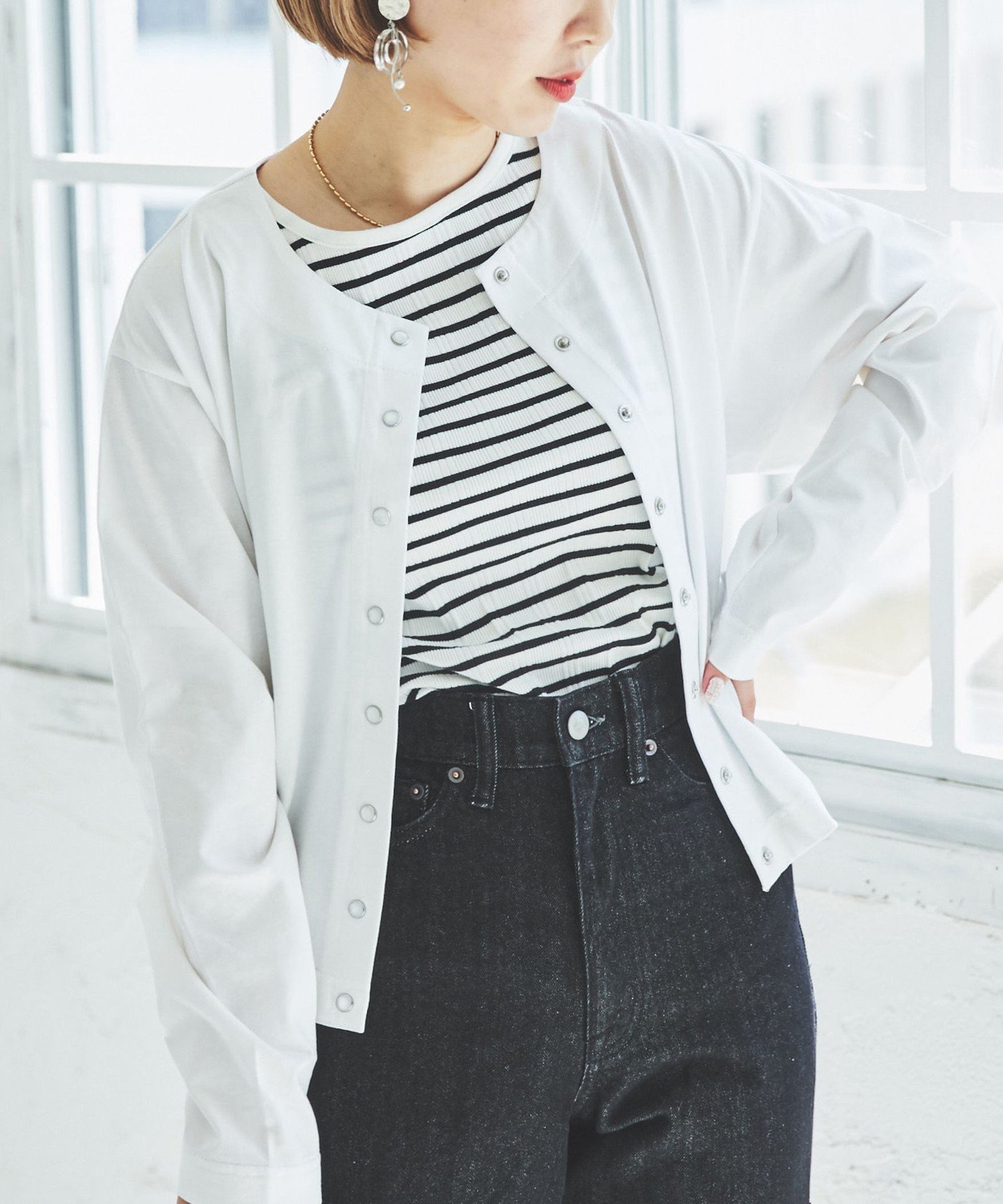 【SALE／75%OFF】coen [UVカット機能付き]シンプルショートカーディガン コーエン トップス パーカー・フーディー ホワイト ブラック グレー イエロー グリーン ブルーのサムネイル