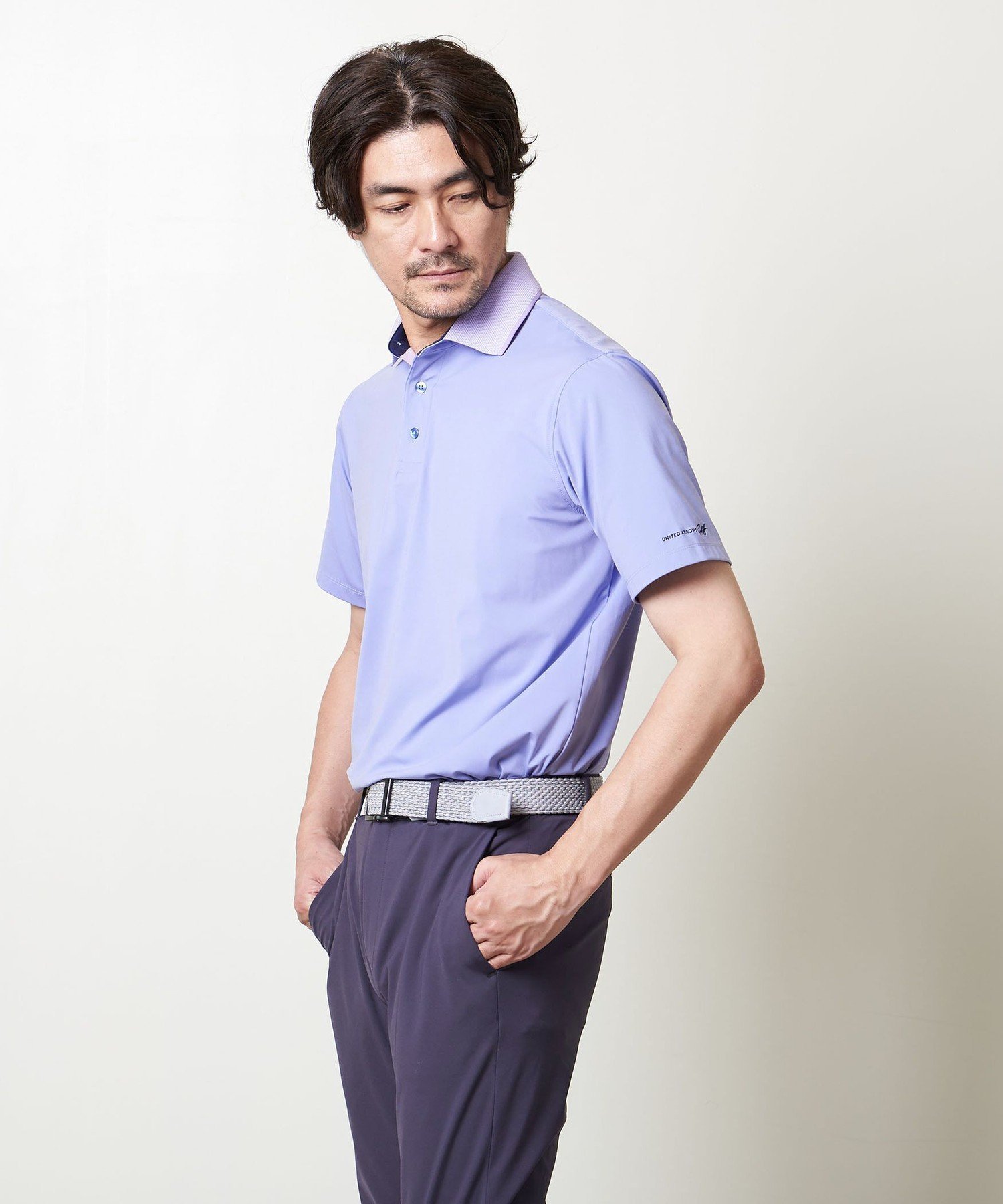 【SALE／80%OFF】UNITED ARROWS ＜UNITED ARROWS GOLF (ユナイテッドアローズ ゴルフ)＞ メンズ ジャカード ポロシャツ III ユナイテッドアローズ アウトレット トップス カットソー・Tシャツ ブルー