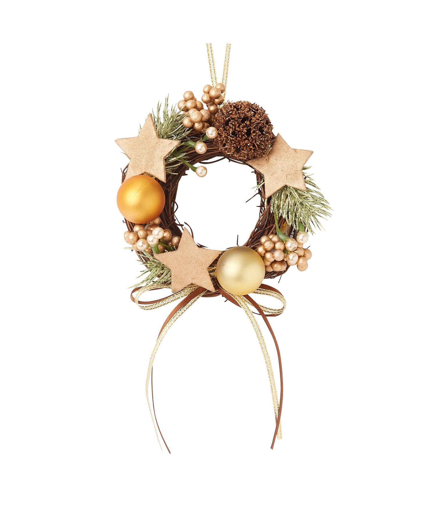 Francfranc ミニ リース XS フランフラン インテリア・生活雑貨 オブジェ・置物・アート ゴールドのサムネイル