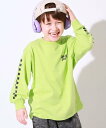 devirock 綿100% デビラボ BIGシルエット プリント袖リブ 長袖Tシャツ ロンT トップス 25AW デビロック トップス カットソー・Tシャツ グレー ピンク ブルー