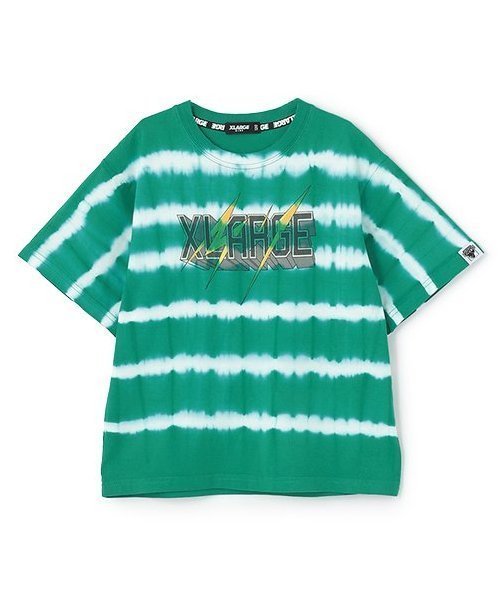 【SALE／50%OFF】XLARGE KIDS ボーダータイダイ半袖Tシャツ ナルミヤオンライン トップス カットソー・Tシャツ ピンク グリーン 2