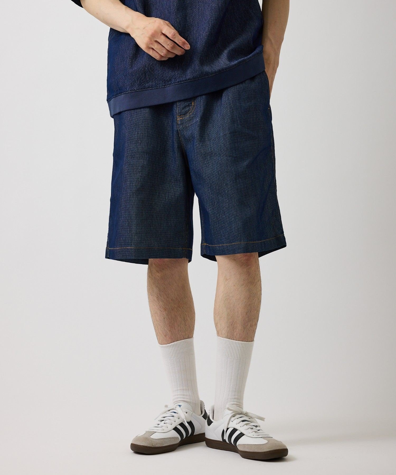 j.n.r.d 【ChillJeans/チルジーンズ】リベットポケットショーツ/セットアップ対応/軽量 ジュン スタンダード ピックス パンツ ジーンズ・デニムパンツ グレー ネイビー