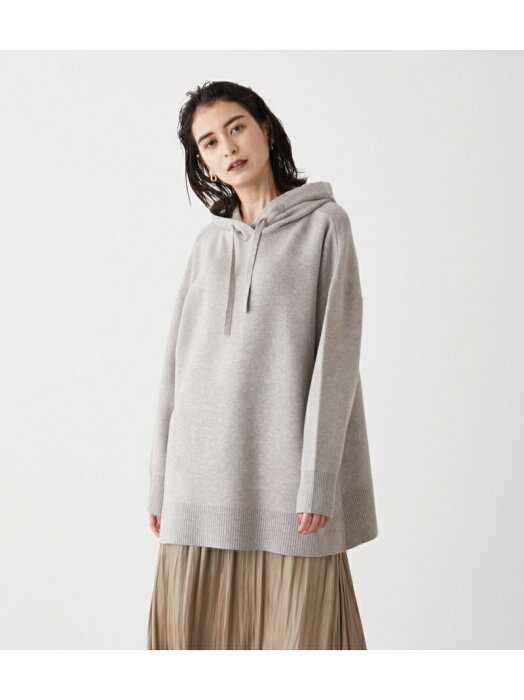 【SALE／50%OFF】AZUL by moussy SIDE SLIT KNIT HOODIE/サイドスリットニットフーディ アズールバイマウジー ニット 長袖ニット ホワイト ブラック ブルー