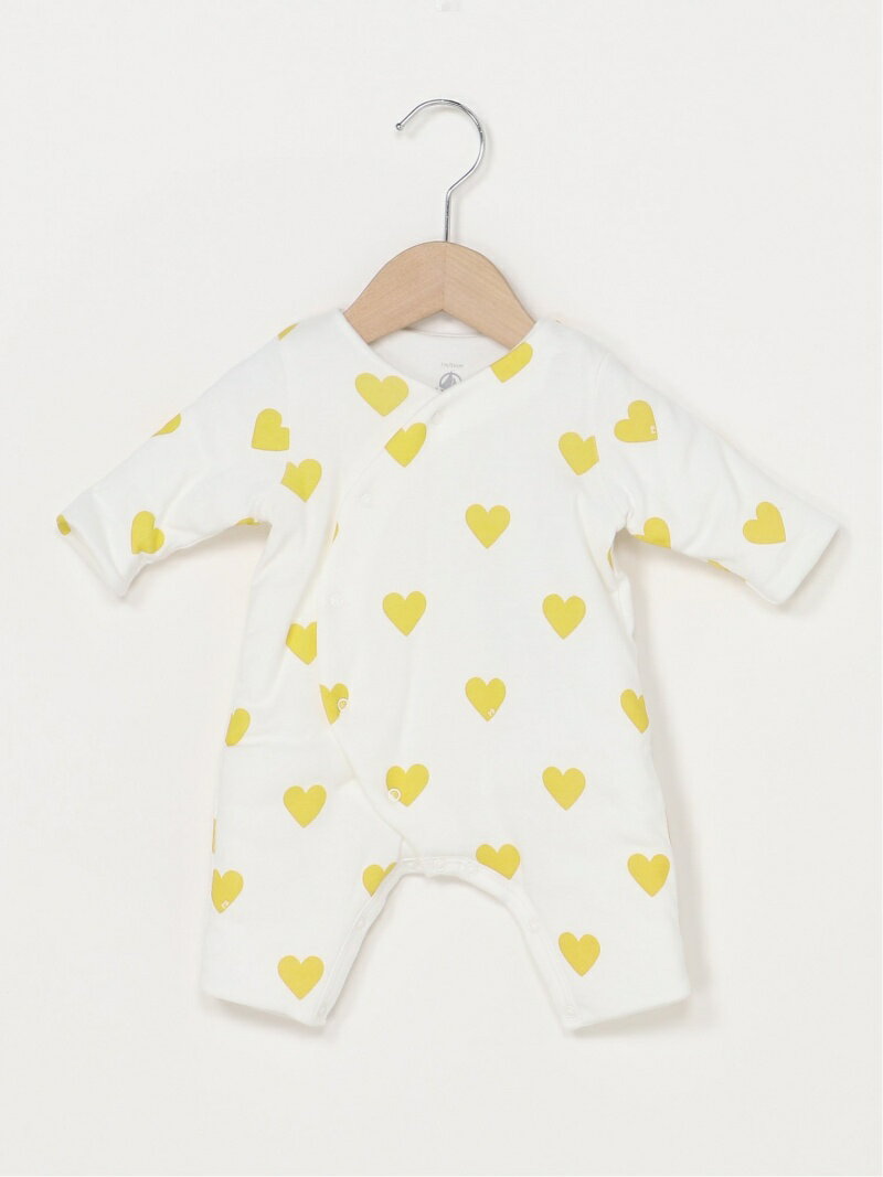 【SALE／30%OFF】PETIT BATEAU (K)ハートプリント足なしロンパース プチバトー マタニティウェア・ベビー用品 ロンパース・カバーオール ホワイト【送料無料】のサムネイル