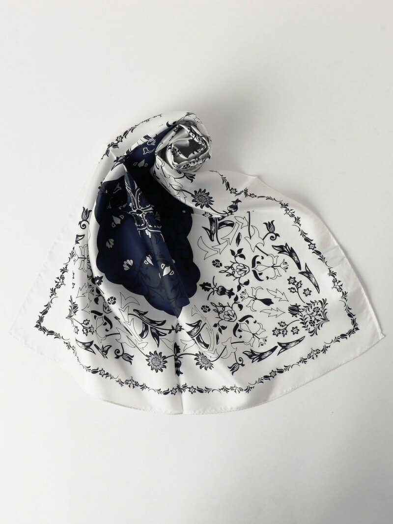 【SALE／50%OFF】UNITED ARROWS green label relaxing KF ボタニカルペイズリー/スカーフ ユナイテッドアローズ グリーンレーベルリラクシング ファッション雑貨 スカーフ・バンダナ ネイビー ベージュのサムネイル