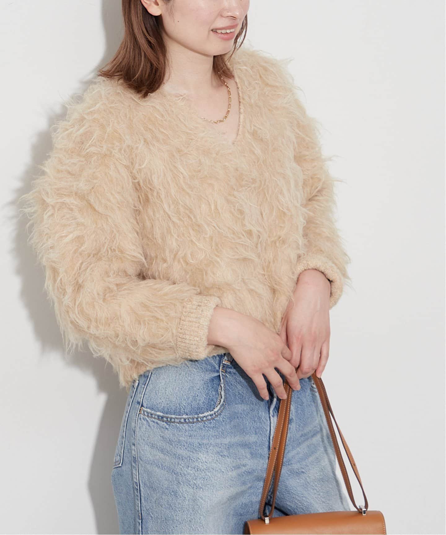 plage 【R'IAM】 シャギー プルオーバー プラージュ トップス ニット ベージュ【送料無料】のサムネイル