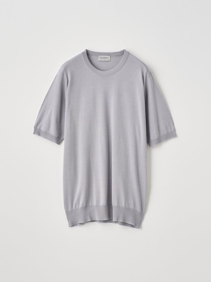 JOHN SMEDLEY [Anglo Indian Gauze] Crew neck T-Shirt ｜ HILCOTE ｜ 30G EASY FIT ジョンスメドレー トップス ニット シルバー【送料無料】