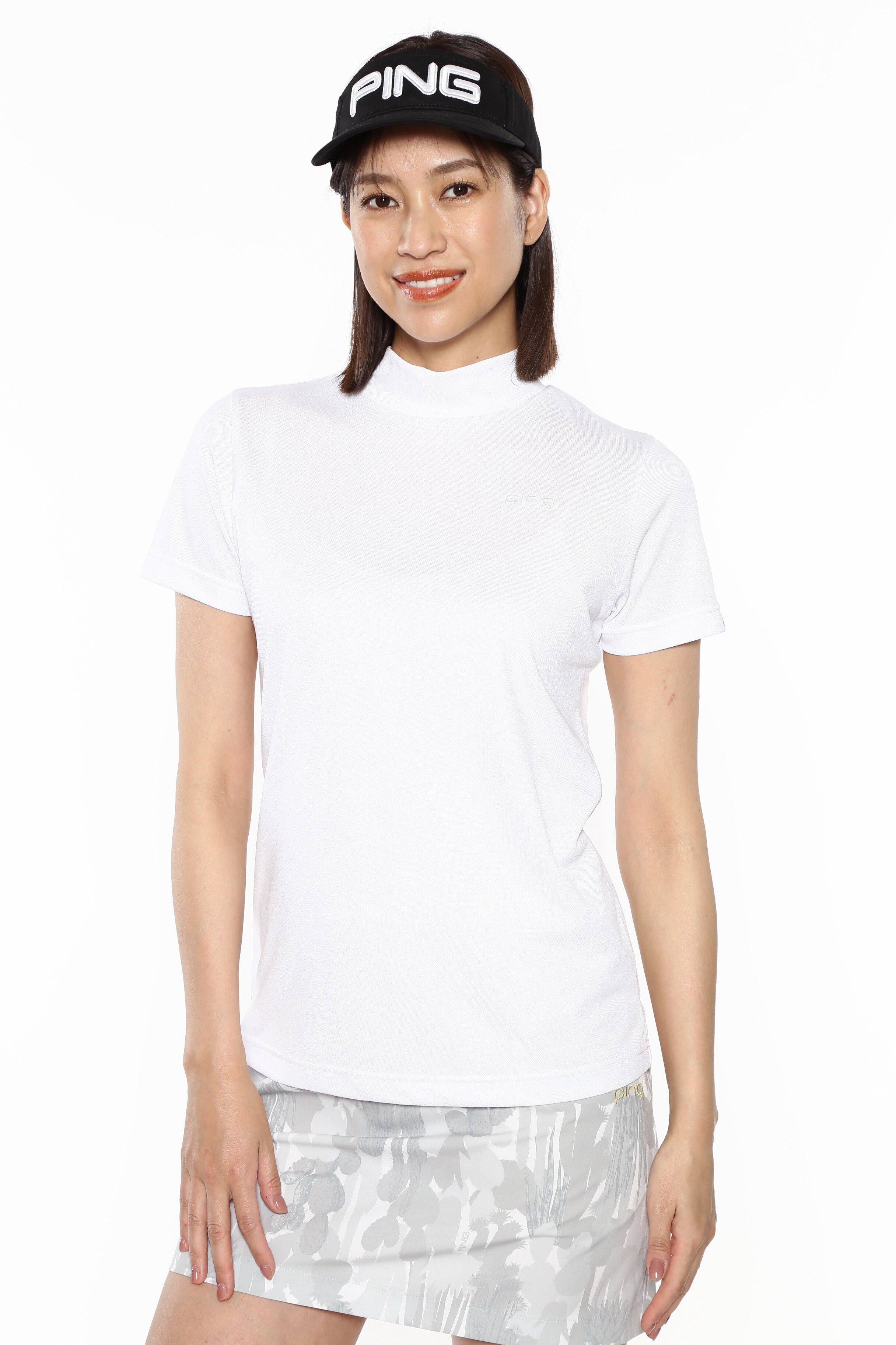 PING APPAREL 10色展開リサイクルポリエステル半袖ハイネックカットソー ＜GOLD＞ (LADIES) ピン アパレル トップス その他のトップス カーキグリーン レッド ブルー ベージュ イエロー ブラック ホワイト ピンク ネイビー【送料無料】