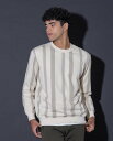【SALE/50%OFF】YEVS ブリスターストライプトレーナー イーブス トップス スウェット・トレーナー ブラック ホワイト