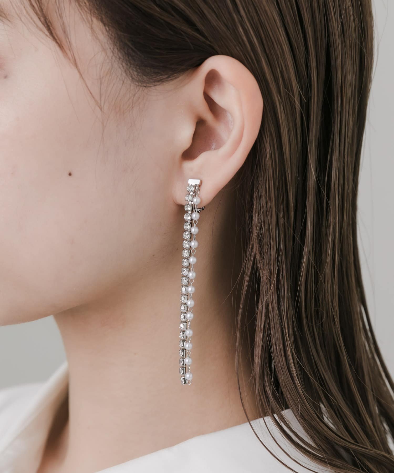 【SALE/50%OFF】SMELLY ビジューパールロングチェーンイヤリング スメリー アクセサリー・腕時計 イヤリング・イヤーカフ