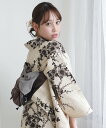 utatane utatane*注染工房 日本製 浴衣3点セット 先染めベージュにブラウンの小菊 ウタタネ 着物・浴衣・和装小物 浴衣 ベージュ【送料無料】
