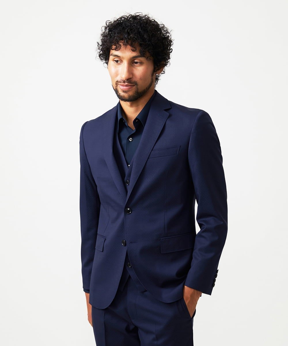 MICHEL KLEIN HOMME 【セットアップ】テーラードジャケット ミッシェルクランオム ジャケット・アウター テーラードジャケット・ブレザー ネイビー【送料無料】