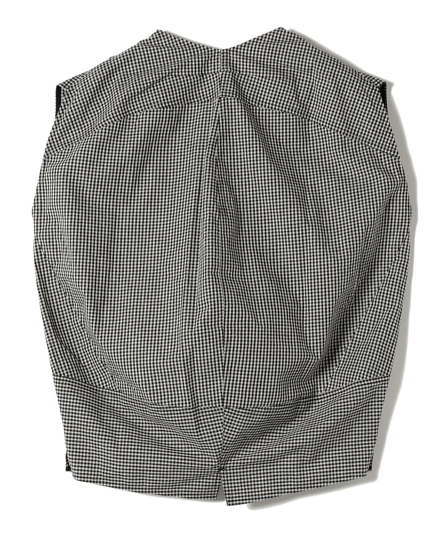 WOMEN 【SHIPS別注】Nell:＜手洗い可能＞麻混 ギンガム コクーン ブラウス シップス トップス シャツ・ブラウス ブラック