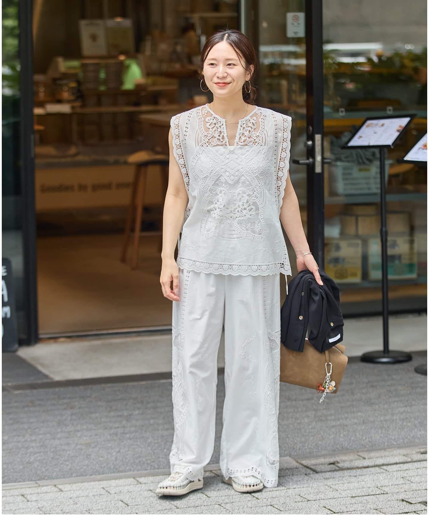 JOURNAL STANDARD カットワークレースブラウス ジャーナル スタンダード トップス シャツ・ブラウス ブラック ホワイト