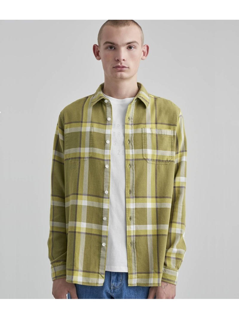 【SALE／50%OFF】Saturdays NYC Kenmare Plaid L/S Shirt サタデーズ　ニューヨークシティ トップス シャツ・ブラウス グリーン ネイビー【送料無料】