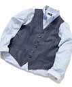 【SALE/30%OFF】MEN'S BIGI ブライトインディゴ調チェックストレッチベスト<スリーピース対応> メンズ ビギ トップス カーディガン ネイビー...