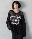 PAGEBOY メッシュコードロゴプルオーバー ページボーイ トップス ニット ブラック ホワイト【送料無料】