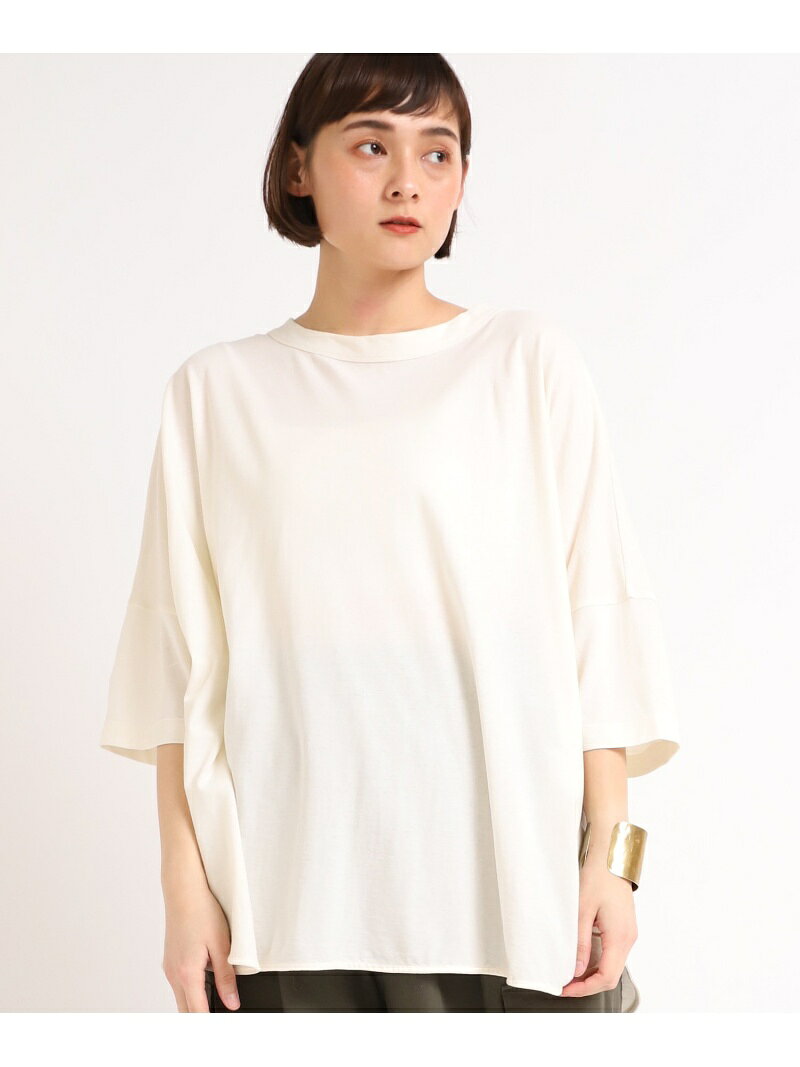 RNA-N M1640 40/-強撚SZ天竺ポンチョTシャツ アールエヌエーエヌ トップス カットソー・Tシャツ ベージュ