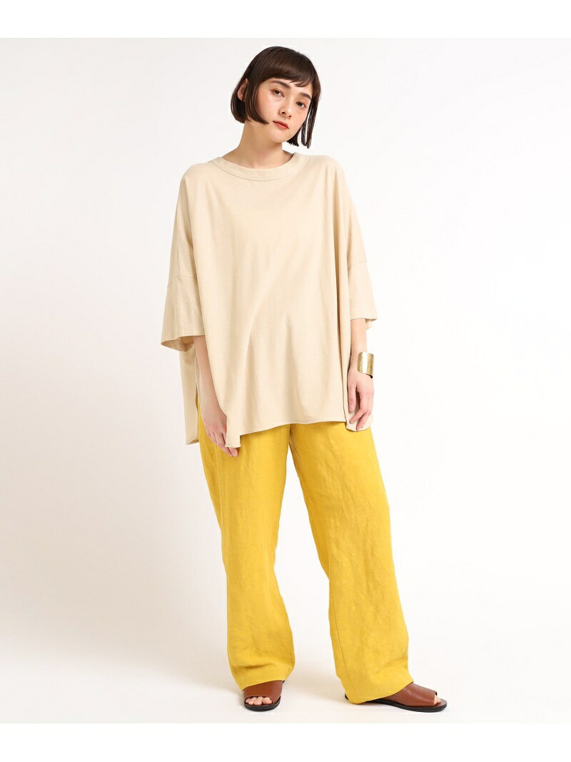 RNA-N M1640 40/-強撚SZ天竺ポンチョTシャツ アールエヌエーエヌ トップス カットソー・Tシャツ ベージュ