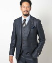 【SALE/30%OFF】MEN'S BIGI ブライトインディゴ調チェックストレッチスーツセットアップ<同素材ベストあり> メンズ ビギ スーツ・フォーマル ...