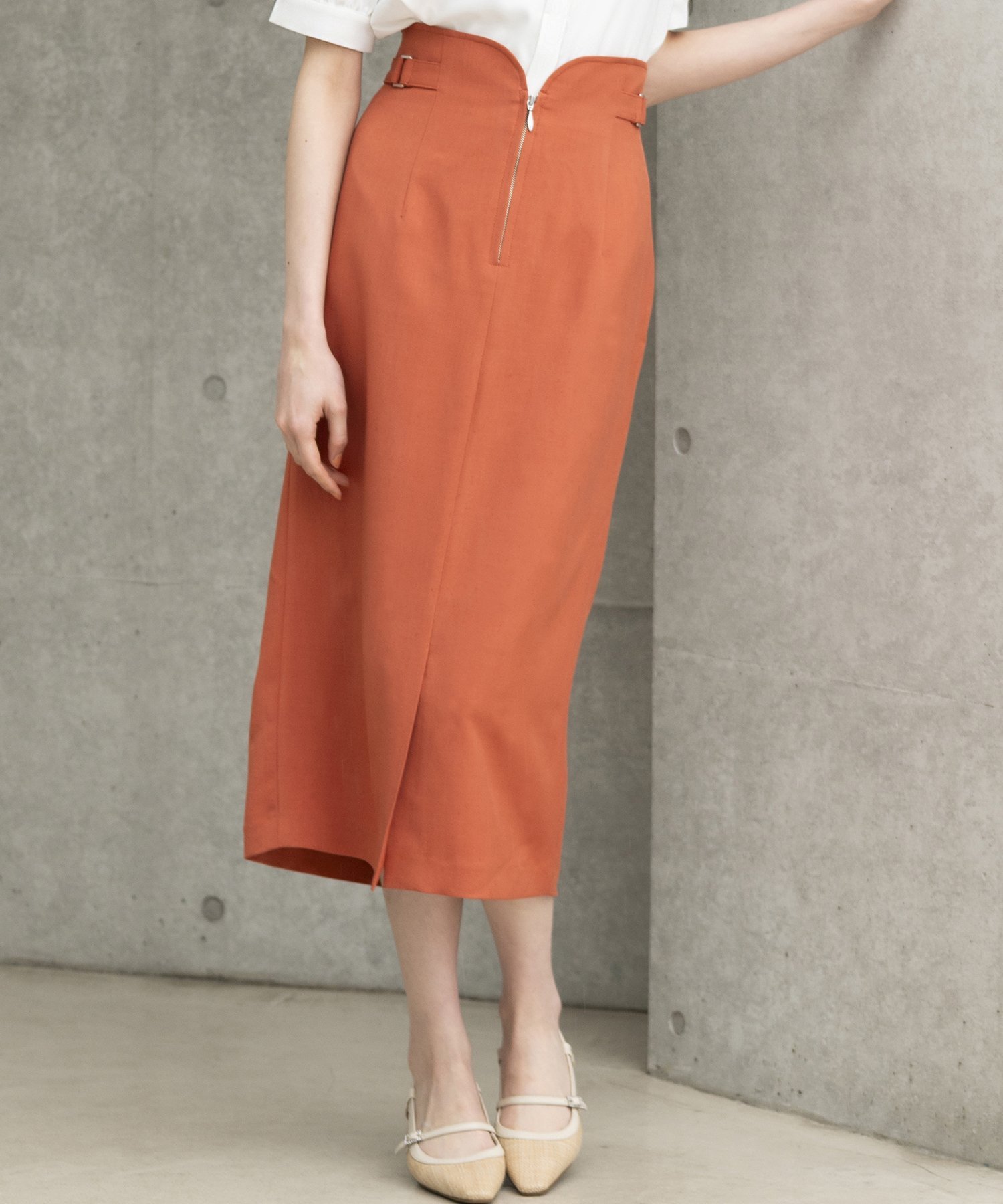 【SALE/45%OFF】MISCH MASCH 【2024春夏新作】フロントジップタイトスカート/MM427206 ミッシュマッシュ スカート ミディアムスカート オレンジ ブルー ブラック ブラウン【送料無料】