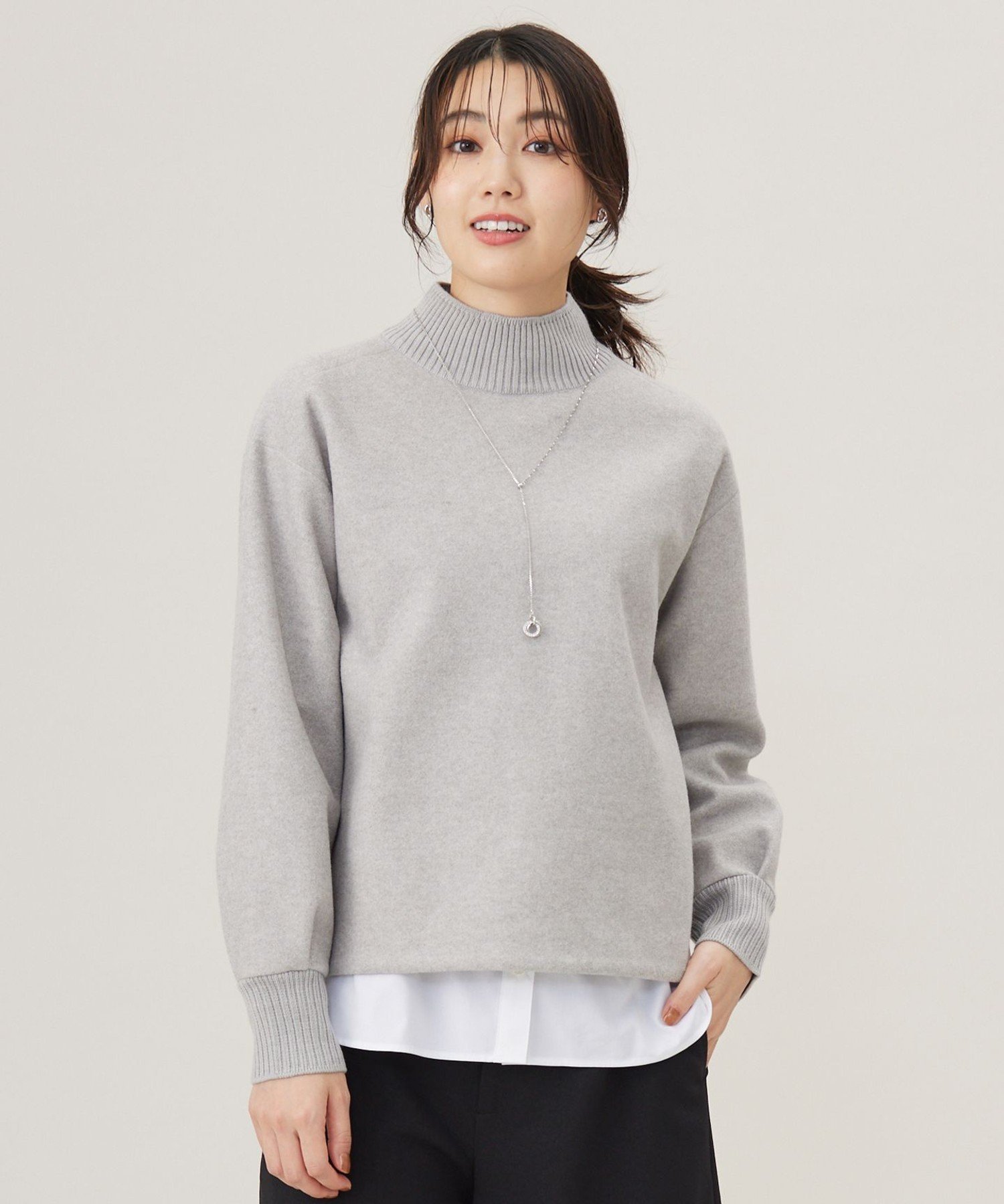 J.PRESS LADIES L 【WEB限定カラーあり】ニードルパンチ カットソー ジェイプレス トップス カットソー・Tシャツ ブルー グリーン グレー ブラウン ベージュ