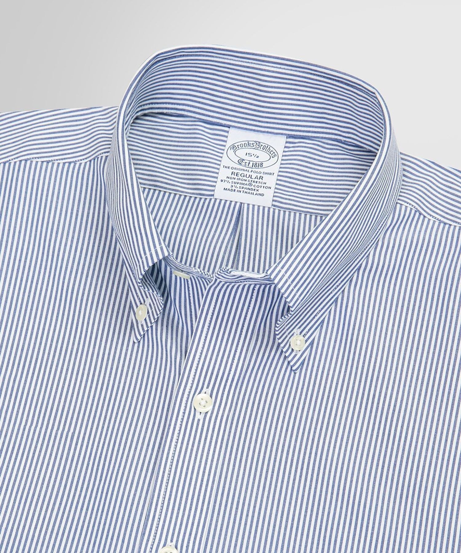 【SALE／35%OFF】BROOKS BROTHERS スーピマコットンストレッチ キャンディストライプ ショートスリーブ ドレスシャツ Regular Fit ブルックス ブラザーズ トップス シャツ・ブラウス ブルー【送料無料】