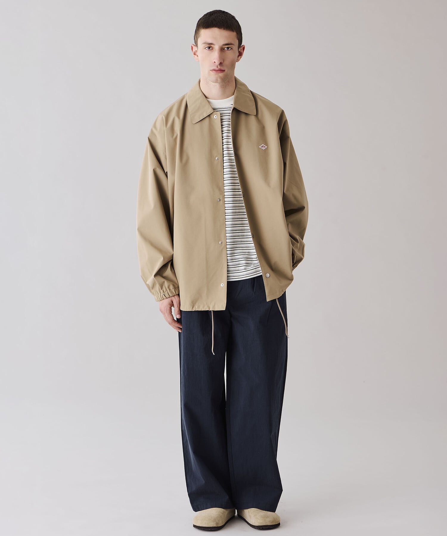 Bshop DANTON ｜ 3レイヤークロス コーチジャケット MEN ビショップ ジャケット・アウター ブルゾン・ジャンパー ベージュ ブラック【送料無料】