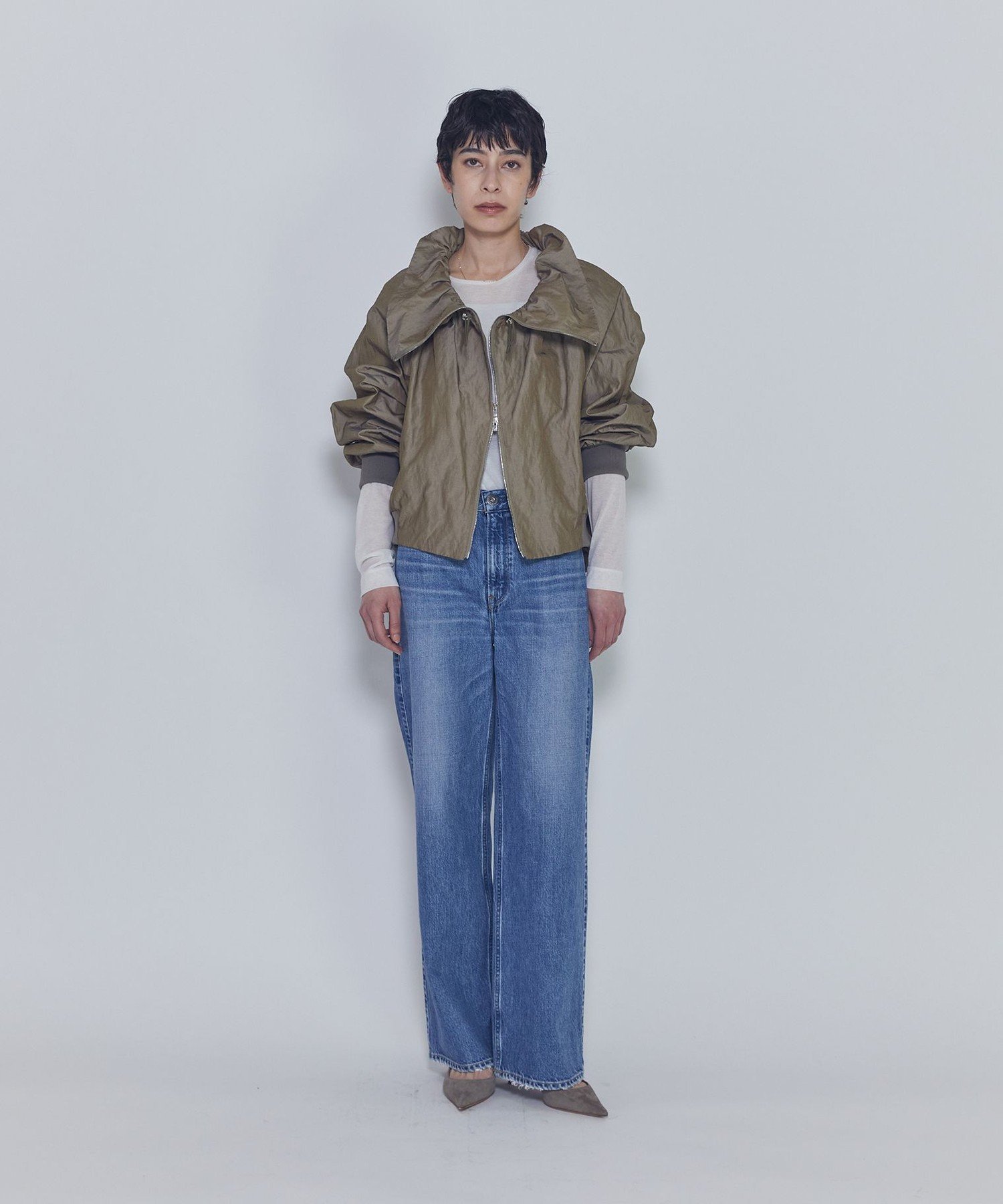 1er Arrondissement Gruppocinqueメモリーツイルブルゾン プルミエアロンディスモン ジャケット・アウター ブルゾン・ジャンパー カーキグリーン