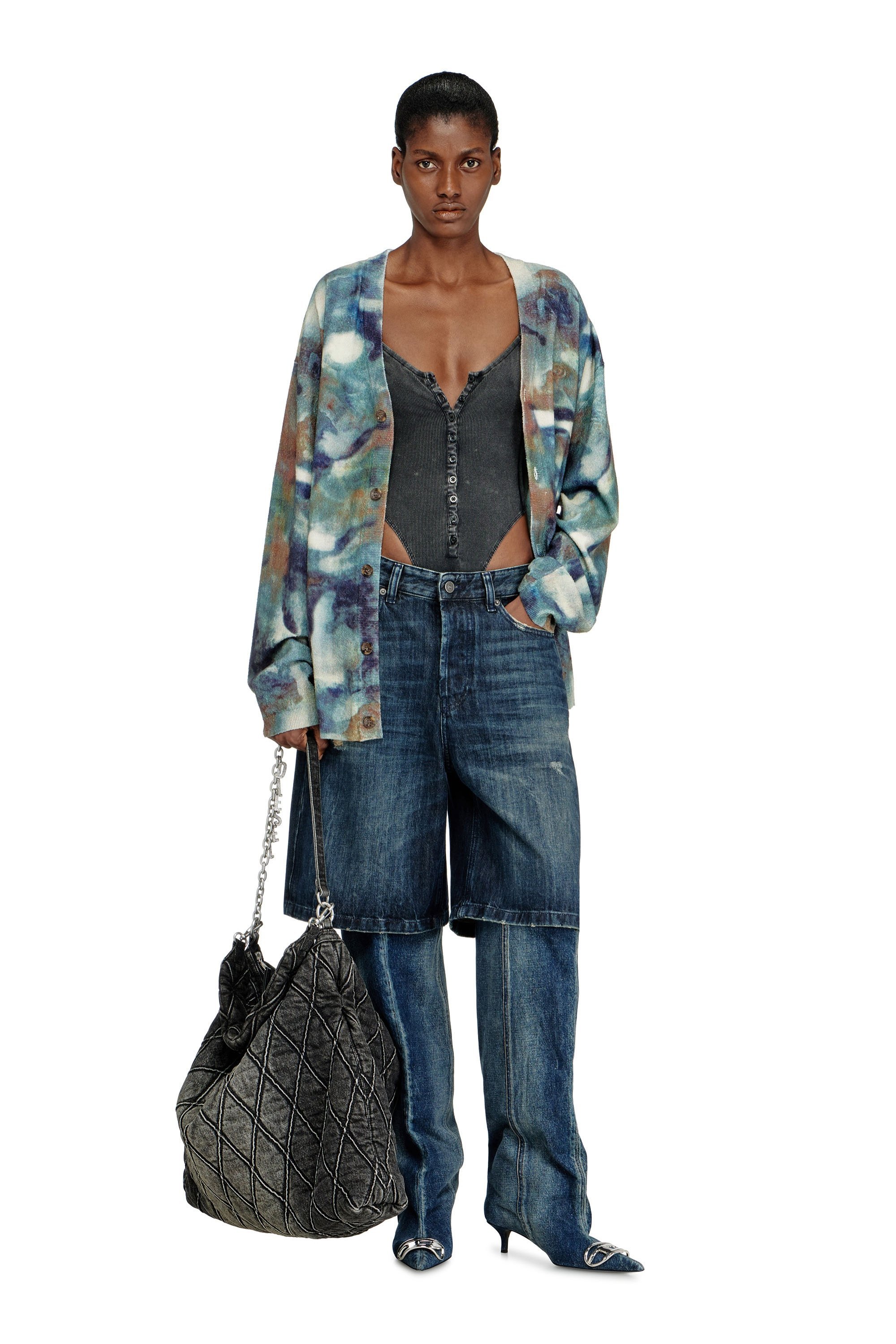 ウィメンズ カーディガン M-ILLUM-CARDIGAN ディーゼル トップス カーディガン ネイビー