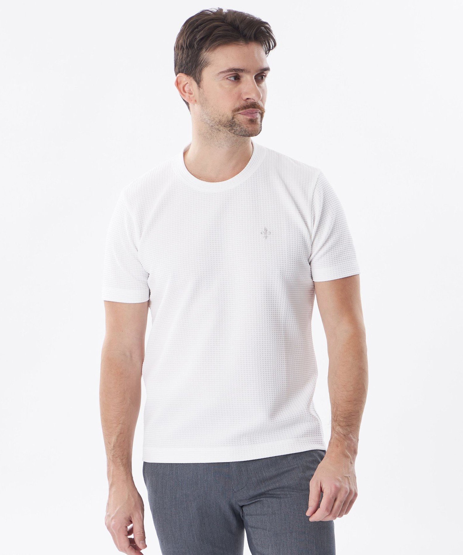EPOCA UOMO 【セットアップ対応】ウェーブワッフルカットソー エポカ トップス カットソー・Tシャツ ブラック ホワイト パープル【送料無料】