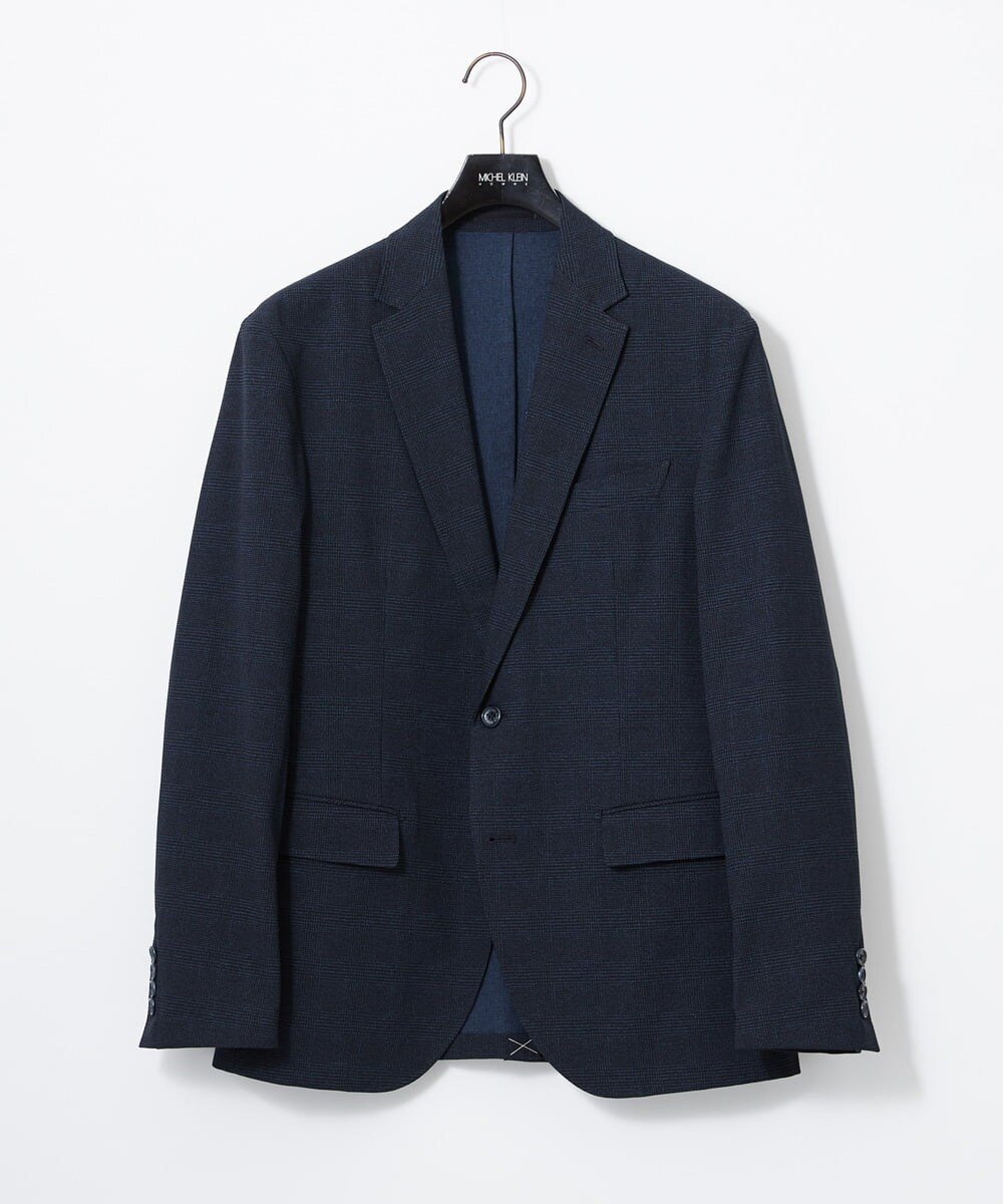 MICHEL KLEIN HOMME 【セットアップ】グレンチェック柄テーラードジャケット ミッシェルクランオム ジャケット・アウター テーラードジャケット・ブレザー ネイビー グレー【送料無料】