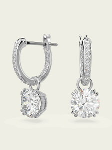 SWAROVSKI 【公式】【スワロフスキー】Constella ドロップピアス, ラウンドカット, ホワイト, ロジウム・プレーティング スワロフスキー アクセサリー・腕時計 ピアス ホワイト【送料無料】