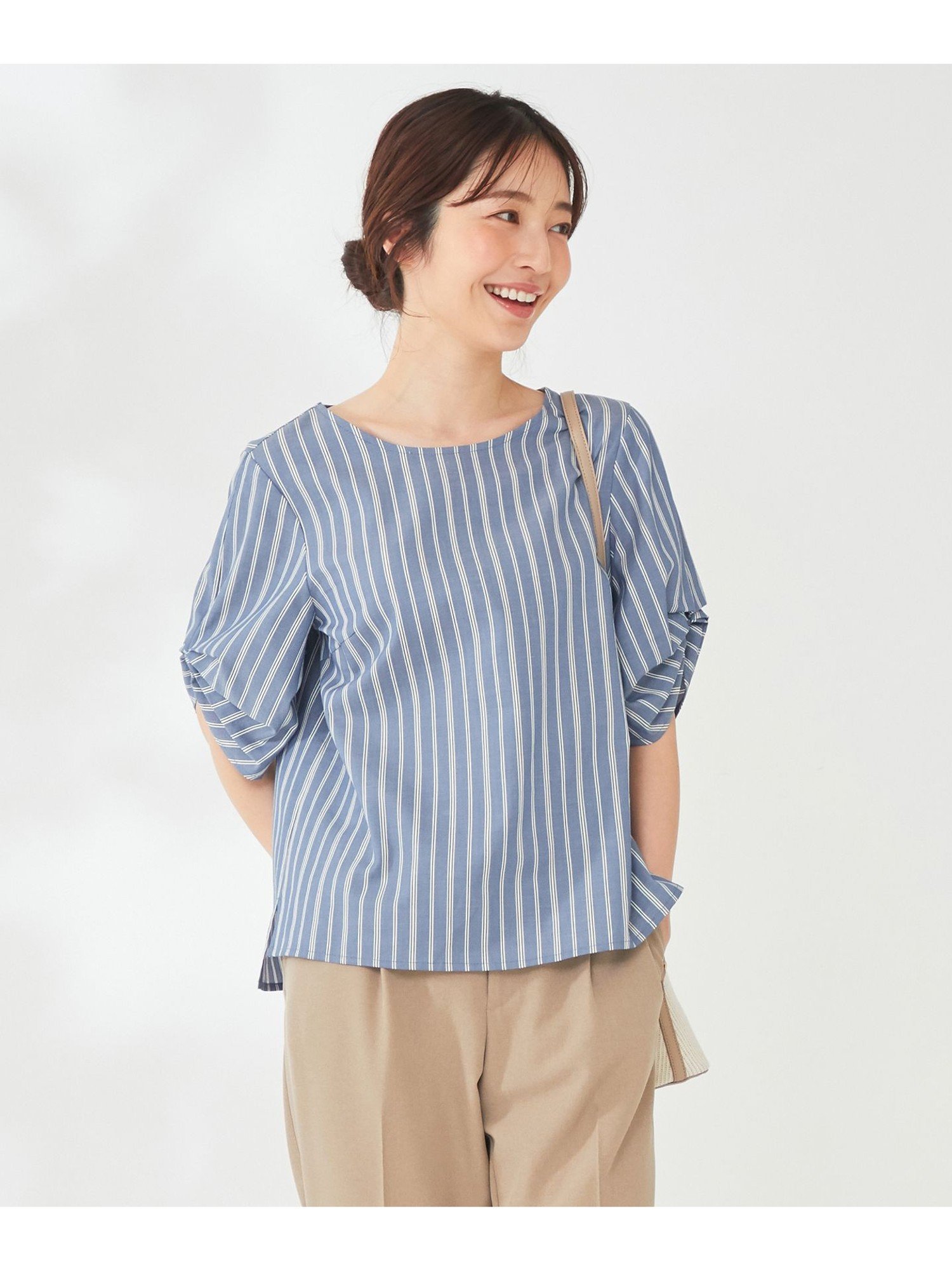 【SALE／30%OFF】any SiS 【洗える】ピケシャツ ブラウス エニィスィス トップス シャツ・ブラウス ブルー【送料無料】のサムネイル