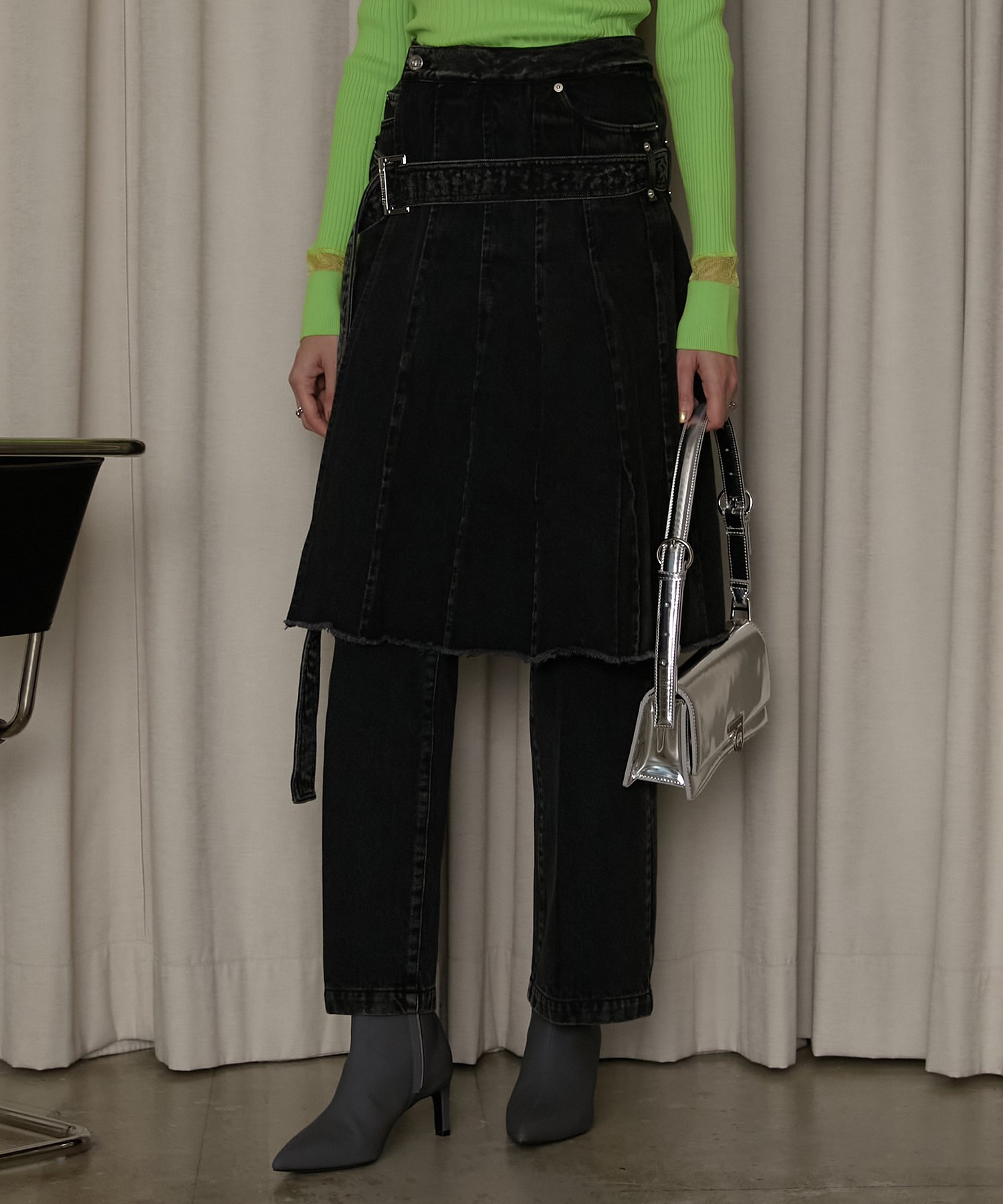 PRANK PROJECT プリーツラップデニム/Pleats Wrapped Denim プランク プロジェクト パンツ ジーンズ・デニムパンツ ブラック ブルー【送料無料】のサムネイル