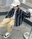 【SALE/20%OFF】aimoha KIDS 【aimoha-KIDS-】コットンストライプ柄シャツ アイモハ トップス シャツ・ブラウス ブラック グリー...
