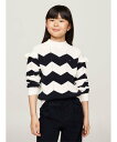 【SALE/50%OFF】TOMMY HILFIGER GIRLS ウェーブボーダーセーター トミーヒルフィガー トップス ニット ホワイト【送料無料】