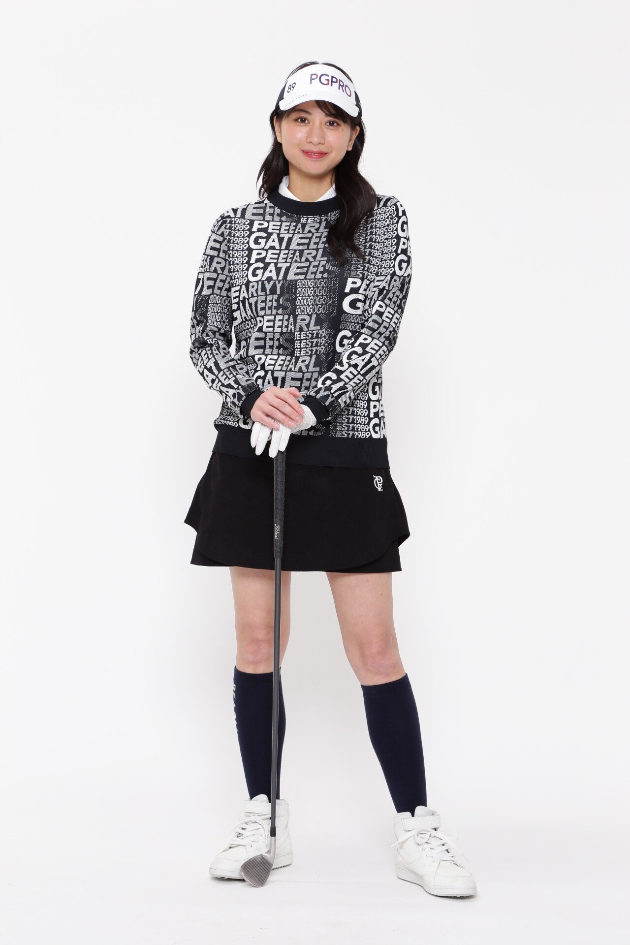 PEARLY GATES 光栓クルーネックニットプルオーバー ＜PGPRO＞ パーリーゲイツ トップス ニット ネイビー