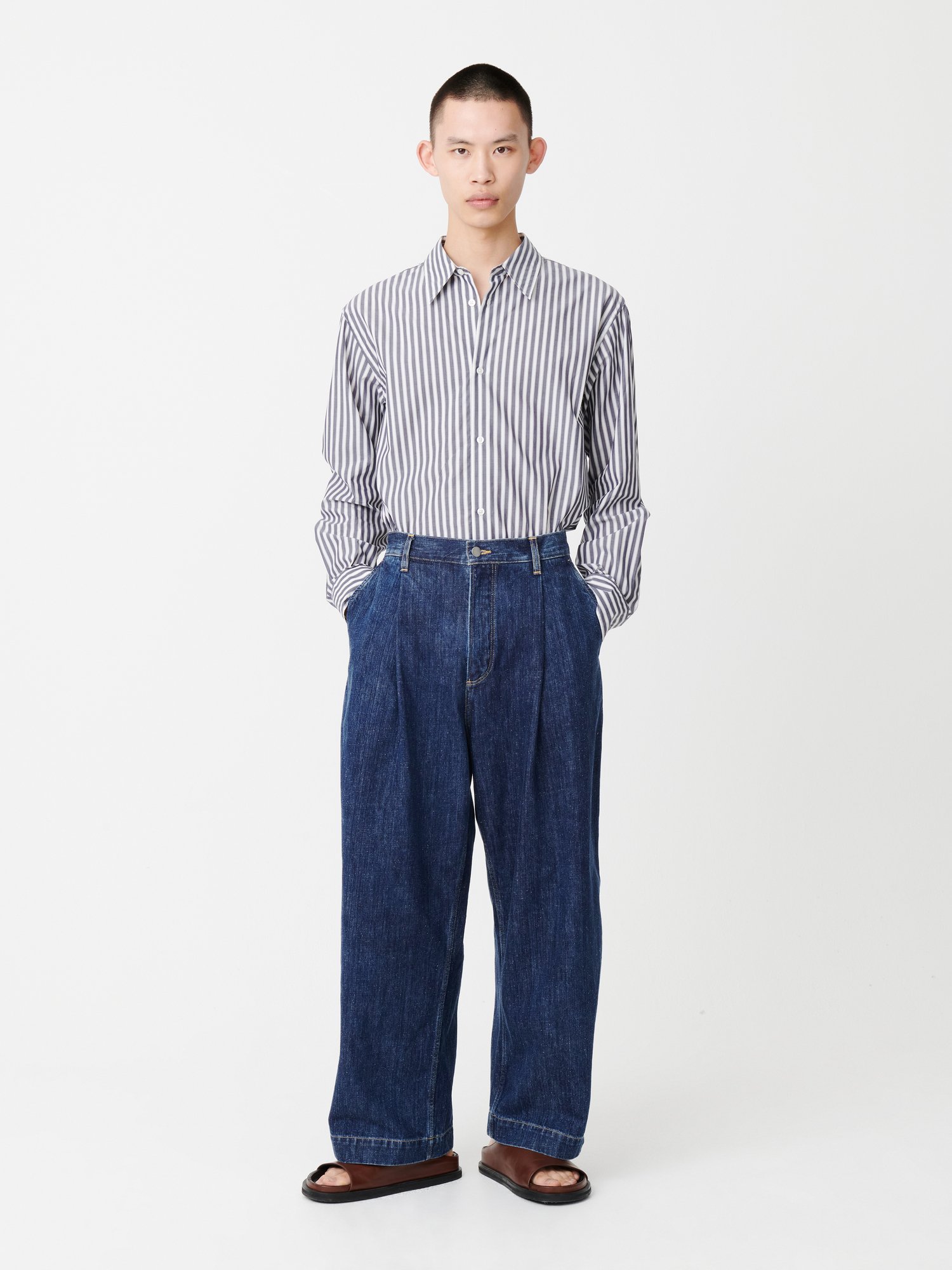 STUDIO NICHOLSON PUCH DENIM PANT スタジオニコルソン パンツ ジーンズ・デニムパンツ ブルー【送料無料】
