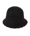 【SALE/30%OFF】ITS' DEMO 【手洗い可】麻混クロス編みハット イッツデモ 帽子 ハット ブラック グリーン ベージュ