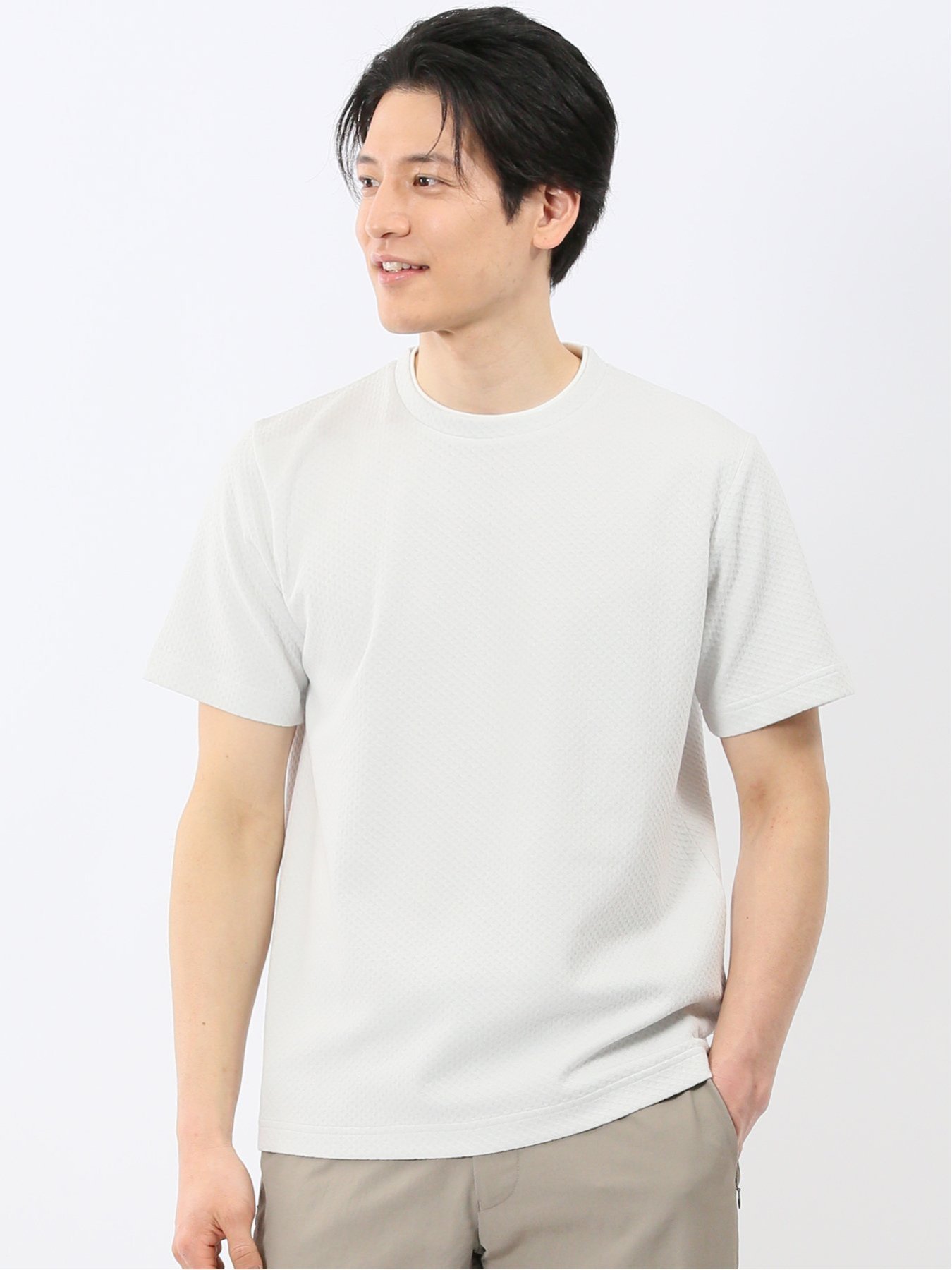 【SALE／10%OFF】m.f.editorial ハニカム ブリスター クルーネック 半袖 Tシャツ タカキュー トップス カットソー・Tシャツ グレー ネイビー